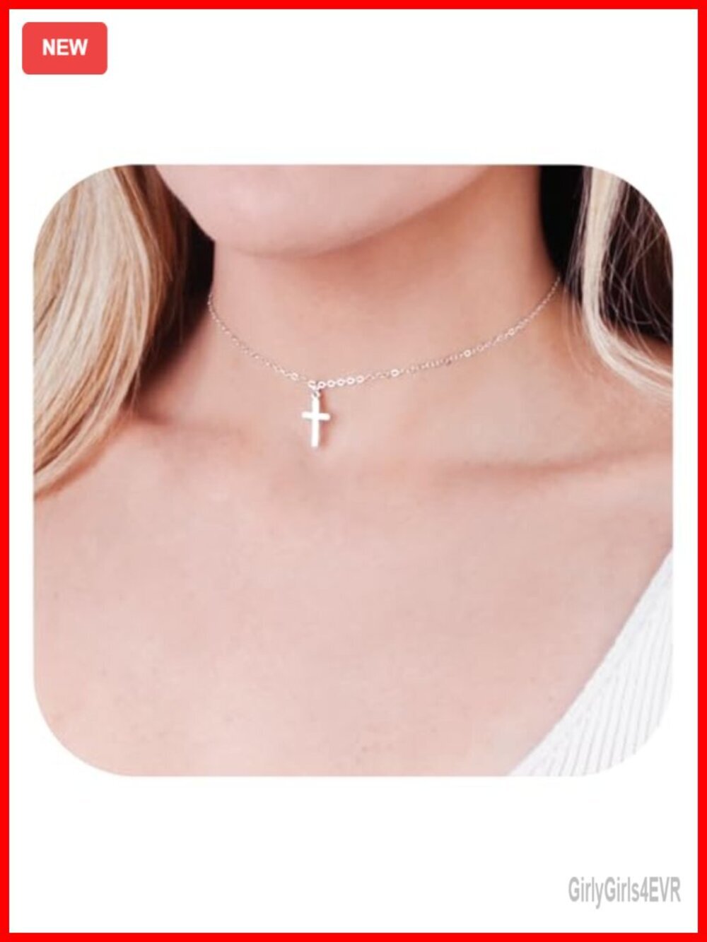 Minimalist Cross Pendant Necklace, Sterling Silver, Handmade Christian Jewelry